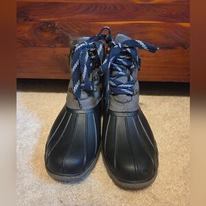 Maurices Black and Blue Lace Up Boots